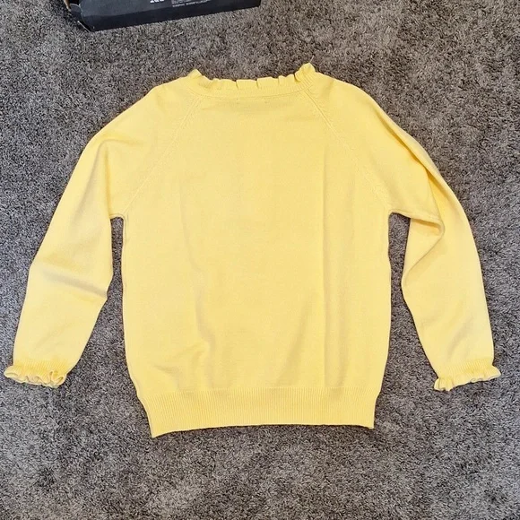 BTFBM pullover 1/4 button relaxed heavy sweater - ruffles - yellow - M - Picture 9 of 10